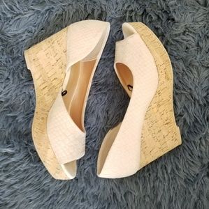 H&M Pale Pink Suede Wedges Size 37/6